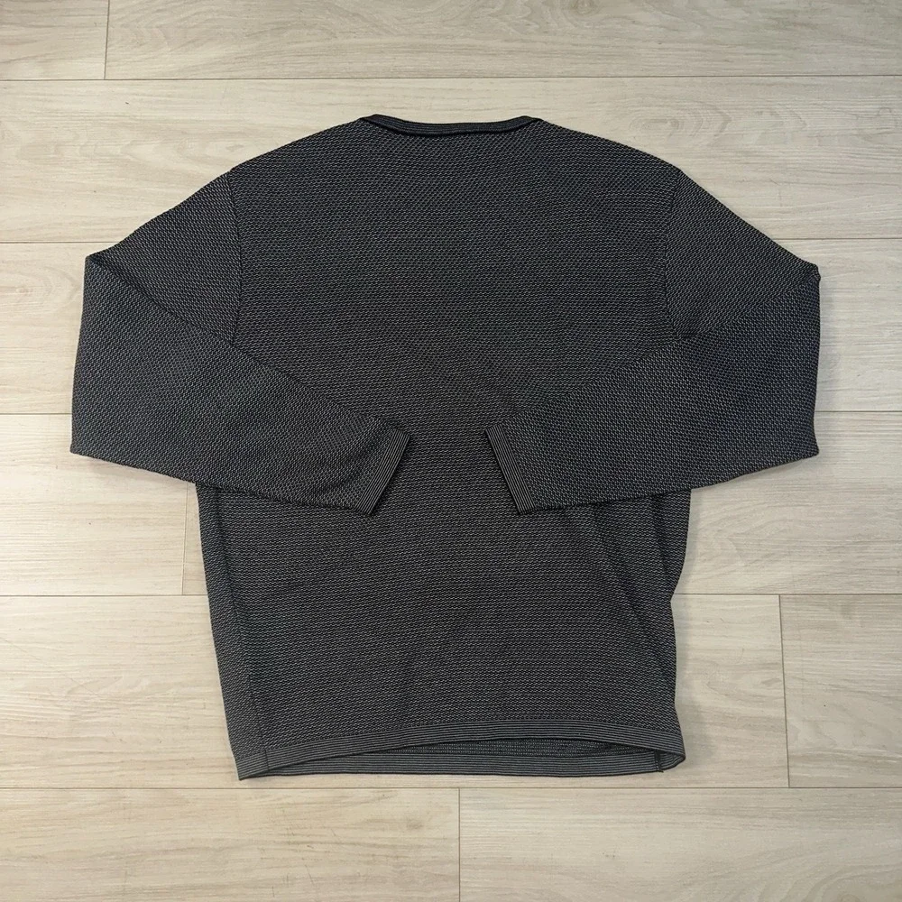 Vintage St. Croix Knits Men's Sweater Size L Cotton Blend Black Birds Eye Preppy - Picture 4 of 8